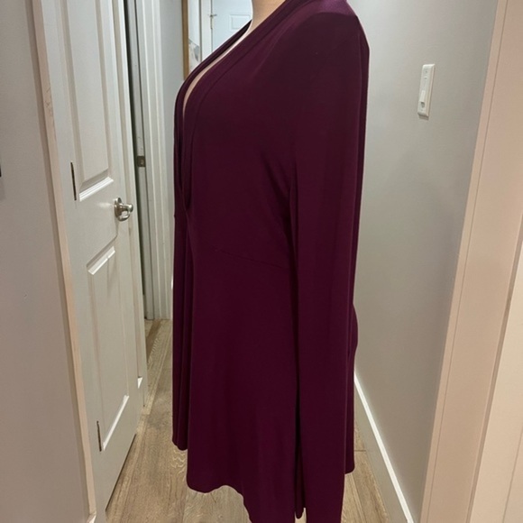 J Jill Low Cut Plum Long Sleeve Top - Picture 3 of 15